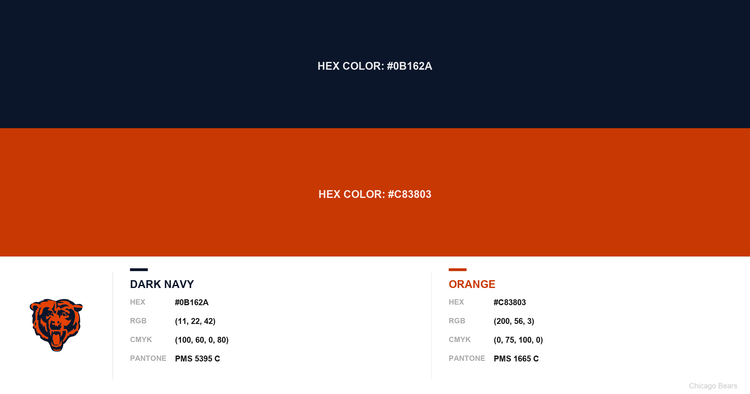 Chicago Bears Colors – Hex, RGB, CMYK & Pantone Codes | Best Color Codes